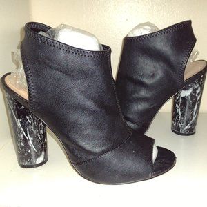 Mix 6 open toe slingback boots black 7.5 block heel